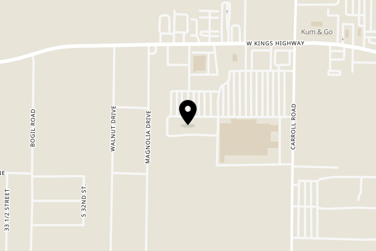 Map showing the location of Larry's Pizza on 2900 W Kingshighway in Paragould